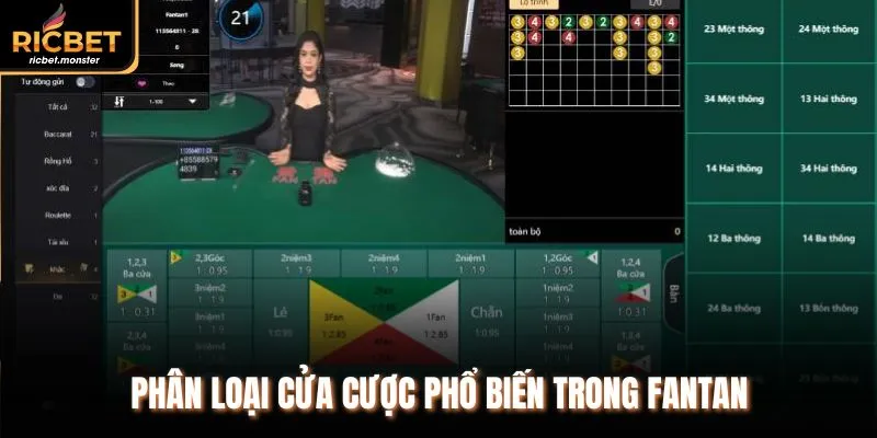 Phân loại cửa cược phổ biến trong Fantan